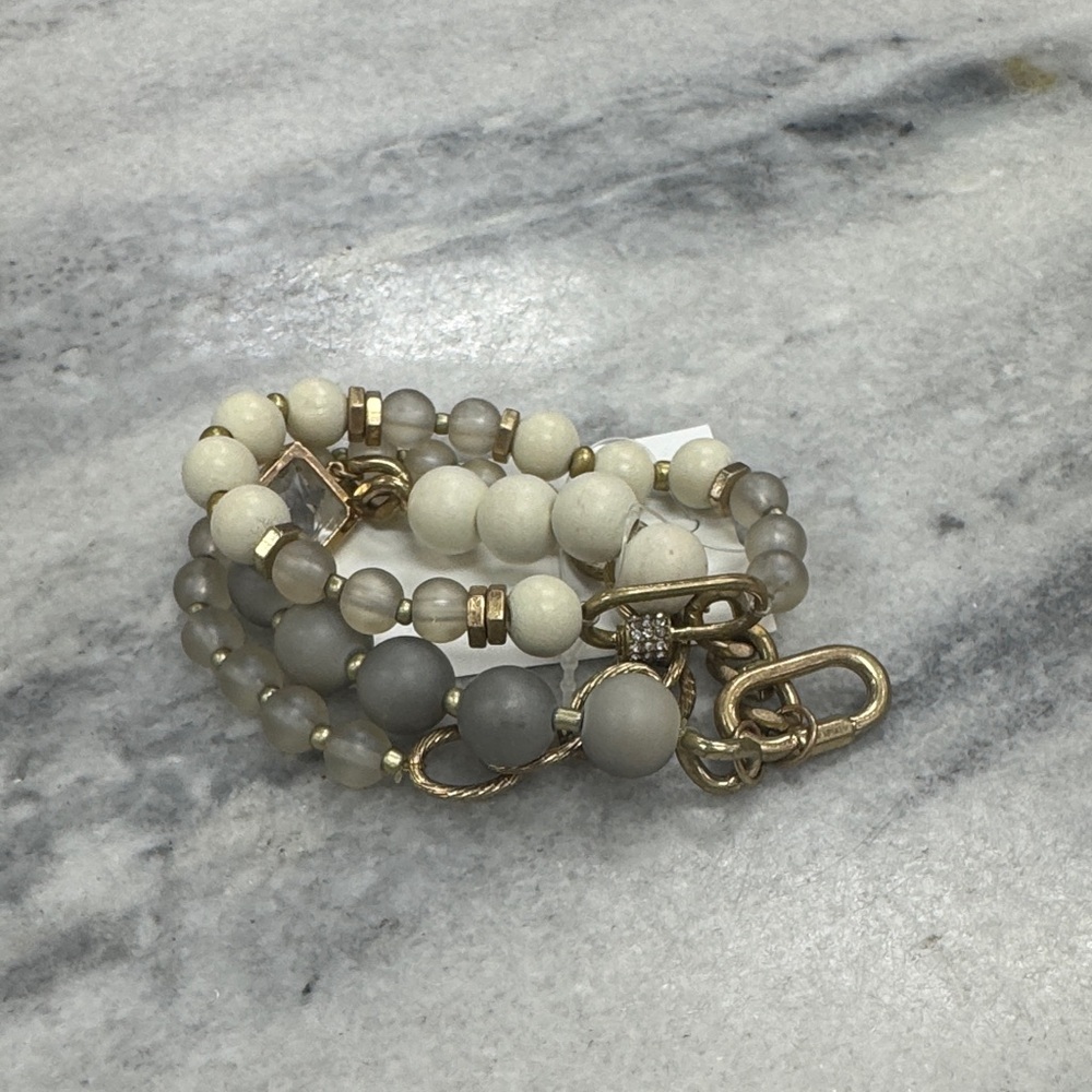 Pin Lock Charm Multi-Strand Beaded Bracelet